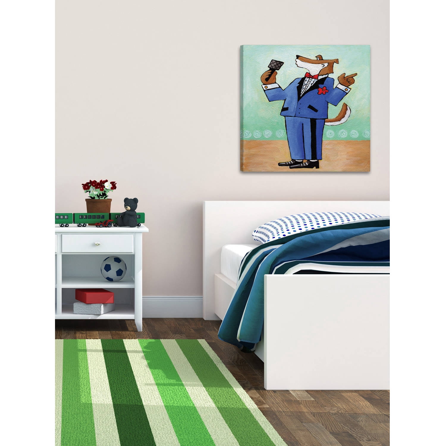 Marmont Hill "Give a Dog a Microphone" by Janet Nelson Painting Print on Wrapped Canvas