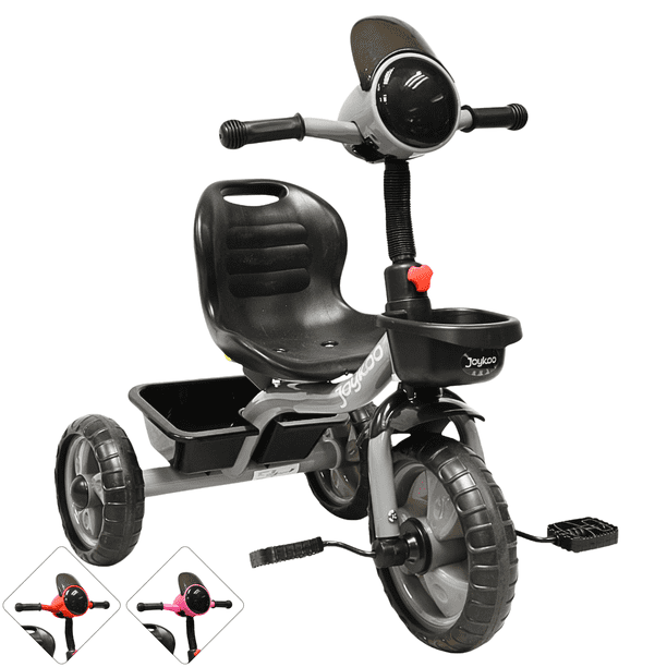 Triciclo para Niños Torreta con Luz y Sonido Ruedas de Eva Apto a partir de 2 Años Soporta hasta 20 kg - Gris
