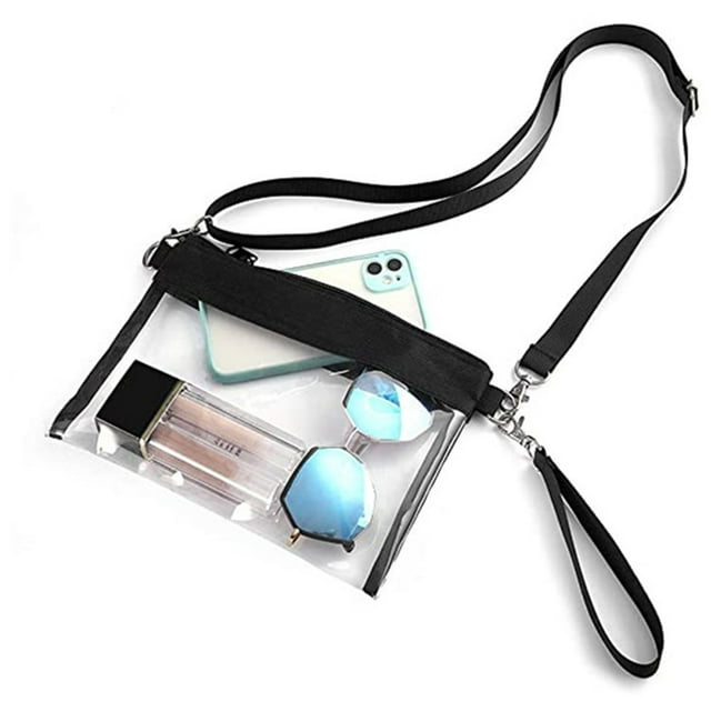 Stadium Approved Clear Shoulder Bag Versatile Clear Purse with Removable Straps for Work Concerts and Sporting Events