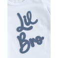 thumbnail image 6 of Hirigin Toddler Baby Boy Brother Matching Outfits Letter Embroidery Short Sleeve T Shirt/Romper Checkerborat Shorts Summer Clothes Set, 6 of 8