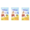 3 Pack Baby Ddrops Liquid Vitamin D3 400 IU Dietary Supplement 90 Drops 2.5ml Ea