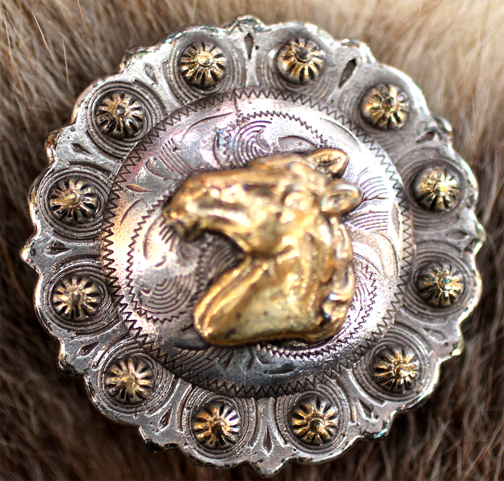 Set 4 Conchos Rhinestone Horse Saddle Western Bridle Head Co338