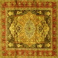 thumbnail image 1 of Ahgly Company Indoor Square Medallion Yellow Traditional Area Rugs, 8' Square, 1 of 4