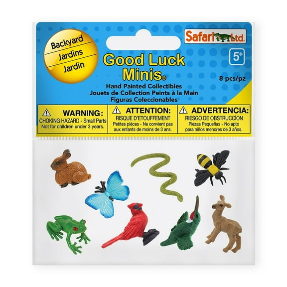 Safari Ltd. Good Luck Minis Savanna Fun Pack - 8 Mini Figurines of Savanna Wildlife Animals - Educational Toy for Boys, Girls, & Kids Ages 5 