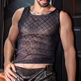 thumbnail image 2 of QSAWXQZ Men's Mesh Tank Top Crew Neck Sleeveless Sheer Net Shirt Casual Layer for Party Free Size, 2 of 7