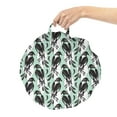 thumbnail image 2 of Nature Round Floor Cushion with Handle, Ethnic Birds Pattern Similar to Magpie Raindrop Ovals Dots Pastel Design, Pillow for Living Room & Dorms, 18" Round, Mint Green Dark Grey, by Ambesonne, 2 of 4