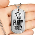 thumbnail image 3 of Faith Family Friends Necklace Stainless Steel or 18k Gold Dog Tag 24" Chain, 3 of 8