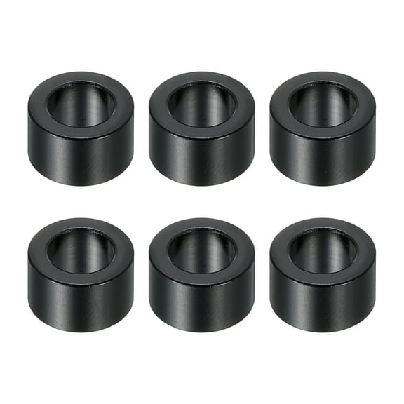 M6 Aluminum Spacers, 6 Pcs Metal Spacers Aluminum 6.2mm ID x 10mm OD x 6mm L Aluminum Spacer Screw Standoff,Black