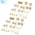 thumbnail image 4 of 24 pares de elegantes pendientes de perla, de aleación, dorados., 4 of 8