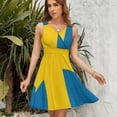 thumbnail image 7 of National Flag Sweden Blue Field Dress Summer Street Style Dresses Female Sleeveless Printed Sundress, 7 of 7