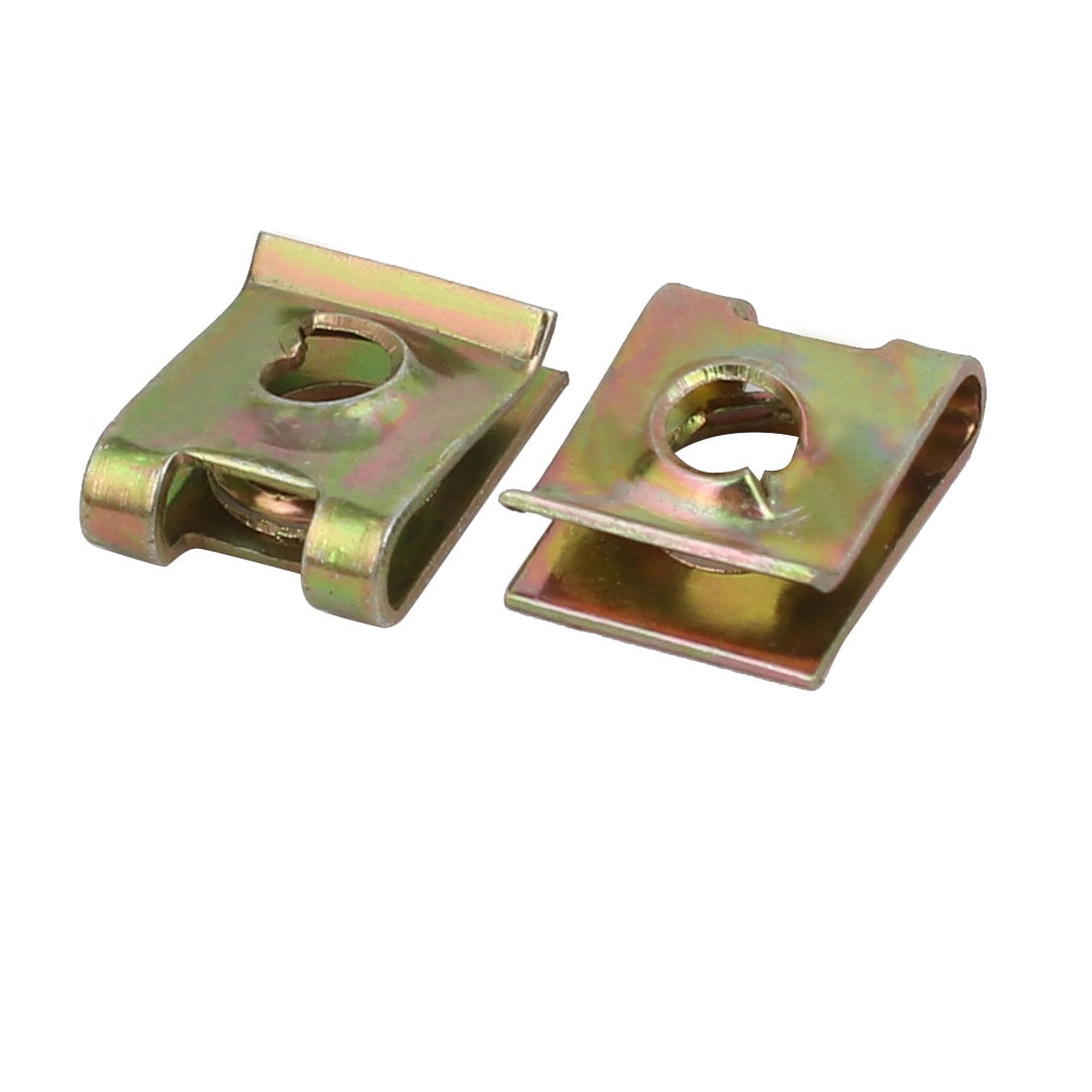 25pcs 65Mn Steel Speed Fastener U Nut Clip Brass Tone for M4 / ST4.0