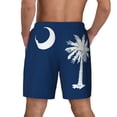 thumbnail image 2 of Mens South Carolina Flag Swimming Trunks with Compression Liner Beach Quick Dry Swim Shorts, 2 of 6