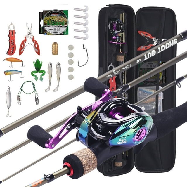 lizard Trousse de Pêche Vibrante lizard avec Canne Gaucher de 2,1 m et Accessoires Complets pour Pêcheurs