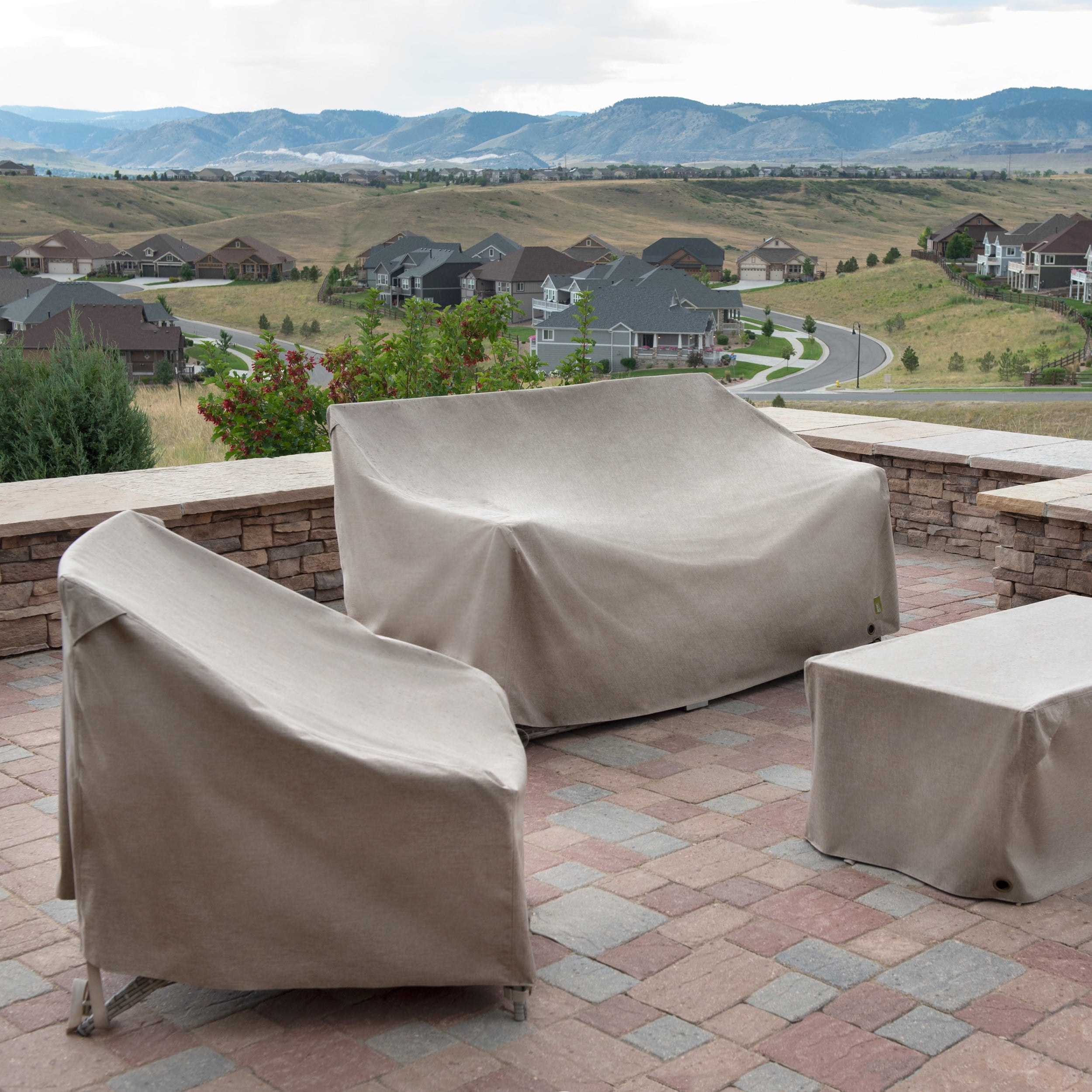 Modern Leisure Garrison Patio Lounge/Club Chair Cover, Waterproof, 35"L X 38"W X 31"H, Sandstone