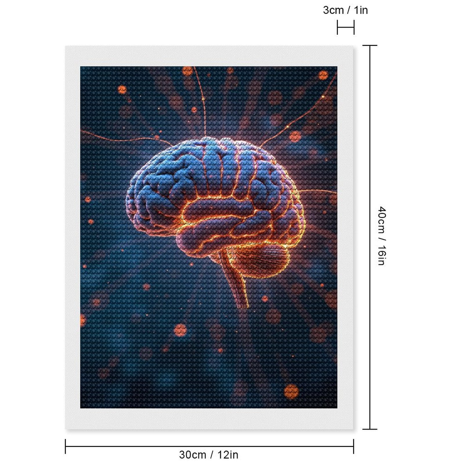 Diamond Art Kits for Adults, Neural Network Glowing Brain Art 5D Diamond Painting Kits for Adults Beginners, DIY Full Drill Diamond Painting, Gem Art and Crafts 12x16