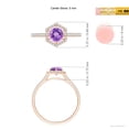 thumbnail image 5 of ANGARA Natural 0.45 Ct. Amethyst with Diamond Halo Ring in 14K Rose Gold for Women (Ring Size: 7), 5 of 10