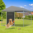 thumbnail image 4 of MELLCOM 6'x6' Outdoor Dog Kennel with Secure Lock, Outside Dog Kennels with UV & Waterproof Cover for Backyard, 4 of 8