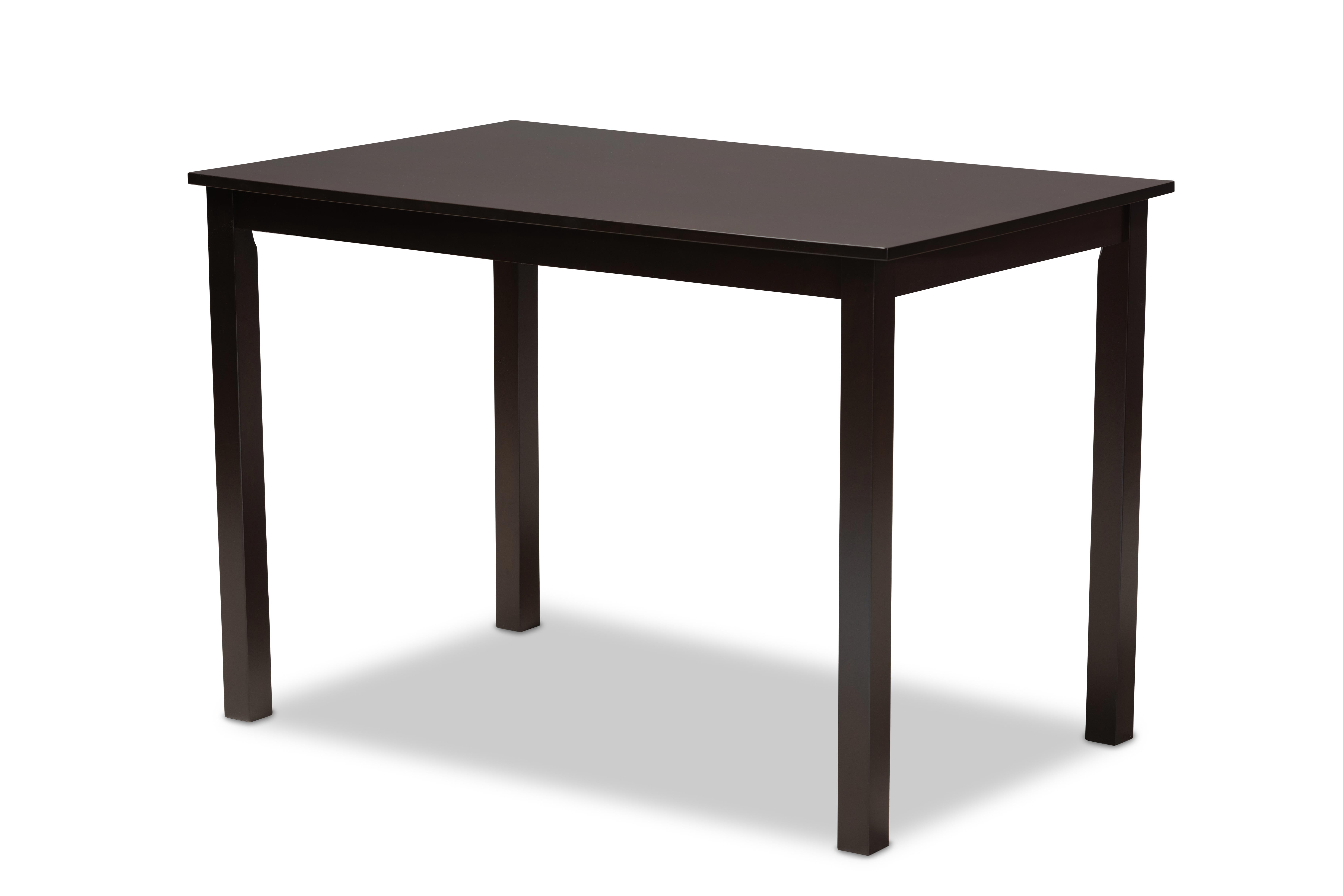 Baxton Studio Lucie Modern and Contemporary Grey Fabric Upholstered Espresso Brown Finished 5-Piece Wood Dining Set