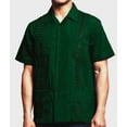 thumbnail image 2 of Guayabera Men's Cuban Beach Wedding Short Sleeve Casual Dress Shirt D Green M, 2 of 3