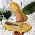 thumbnail image 3 of Yungyresw Casual Slip On Loafers For Women Soft Upper Moc Toe Flat Walking Shoes Fall Winter Outdoor Low Top Fashion Office Shoes Yellow 43, 3 of 6