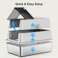 thumbnail image 5 of Extra Large Enclosed Cat Litter Boxes for Big Cats Multiple, Stainless Steel Litter Box with Lid, Metal Cat Litter Box with Mat, Easy to Clean, Silver Gray, 5 of 9