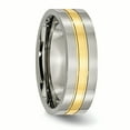 thumbnail image 4 of Titanium Yellow IP-plated Grooved 7mm Polished Band Ring 6 Size, 4 of 6