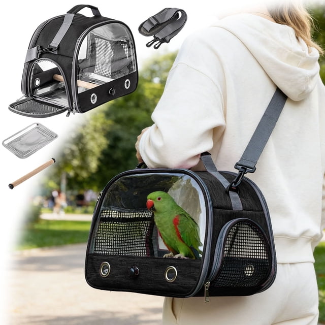 BotaniNest Portable Bird Travel Backpack For Small Ventilated Outdoor Adventure Cage