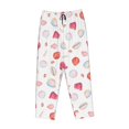 thumbnail image 4 of Kll Womens Red Coral And Scallop Seashell Print Pajama Pants Soft Pajama Bottoms For Women Cozy Lounge Pants, 4 of 9