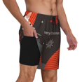 thumbnail image 3 of Picia Christmas Gnomes In Red Hats pattern Mens Swim Trunks with Compression Liner Stretch Beach Shorts Quick Dry with Zipper Pockets No-Chafing Board Shorts-XX-Large, 3 of 9