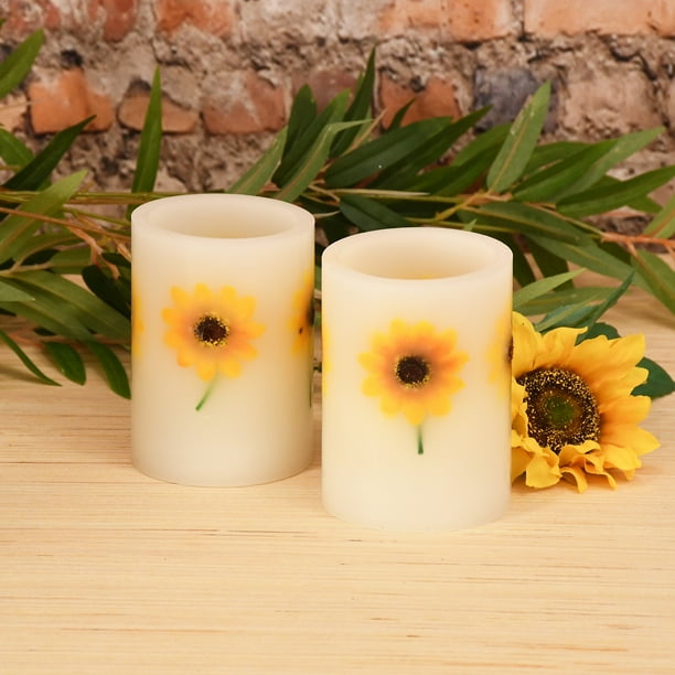 Lumabase Battery Operated Led Candles Dried Flowers Set Of 2 Walmart Com Walmart Com