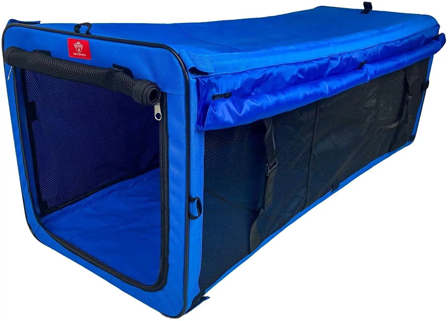 One for Pets Indoor/Outdoor Cat Enclosure with Seatbelt Straps, Blue