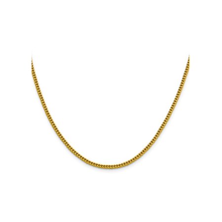 Gem & Harmony 22 inch 14 Karat Yellow Gold Semi-Solid Franco Chain (2.2mm) for Women