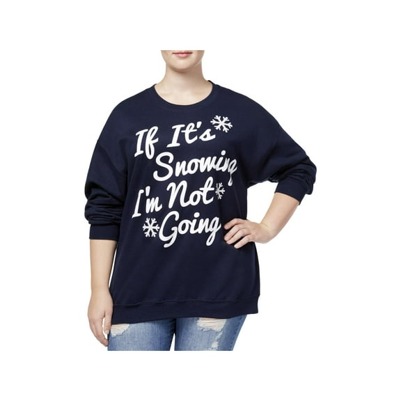 Gold Rush Womens Plus Snowflake Holiday Party Sweatshirt