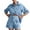 Light Blue, variant on Denim Set for Women - Jean Short Sets for Women Casual Summer 2 Piece Outfits Pocket Lapel Neck Button Down Blouse Shirts Drawstring Elastic Waist Short Pants Matching Clothing