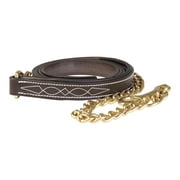 Huntley Equestrian Leather Lead with Chain (Fancy Stitched, Padded)