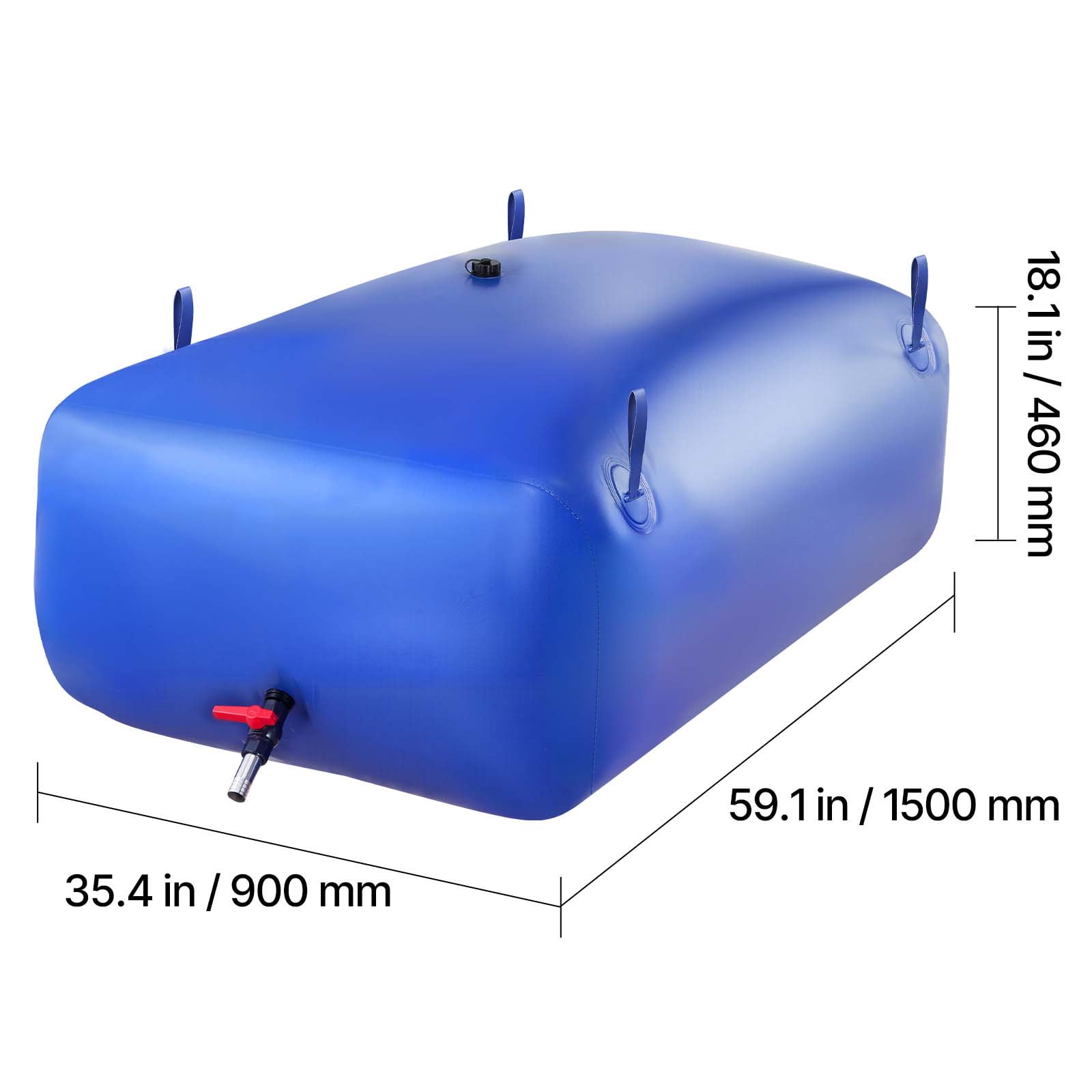 KFFKFF Collapsible Water Storage Bladder, 142.7 Gal Portable Water Tank, Durable 1000D PVC Container, Leak-Resistant Design for Camping, Garden Irrigation, RV, and Emergency Use, Blue