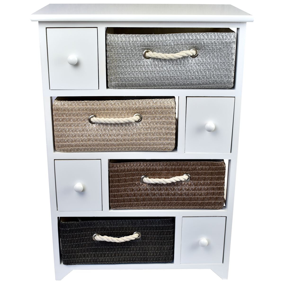 Cajonera Organizador Eliot 8 Cajones Tela Blanco