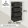 thumbnail image 5 of Juvale 4-Tier Fabric Dresser for Closet - 16.5 x 13 x 33 in, Black - Storage Cabinet with Drawers, Closet Drawers & Bedroom Storage, 5 of 10