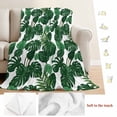 thumbnail image 5 of Tropical Palm Leaf Blanket Soft Cozy Warm Throw Blanket for Couch, Plush Fuzzy Flannel Fleece Blankets for Sofa, Spring Summer Watercolor Green Plants Bed Blankets Lightweight Gifts for Men, 30"x40", 5 of 9