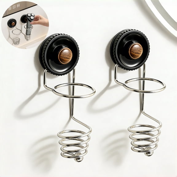 2pcs Stainless Steel Razor Holder With Suction Cups For Bathroom Storage