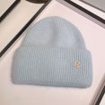 thumbnail image 3 of Beanie Hat Solid Color Wide Brim Autumn Winter Thick Korean Style Cap for Outdoor, 3 of 10