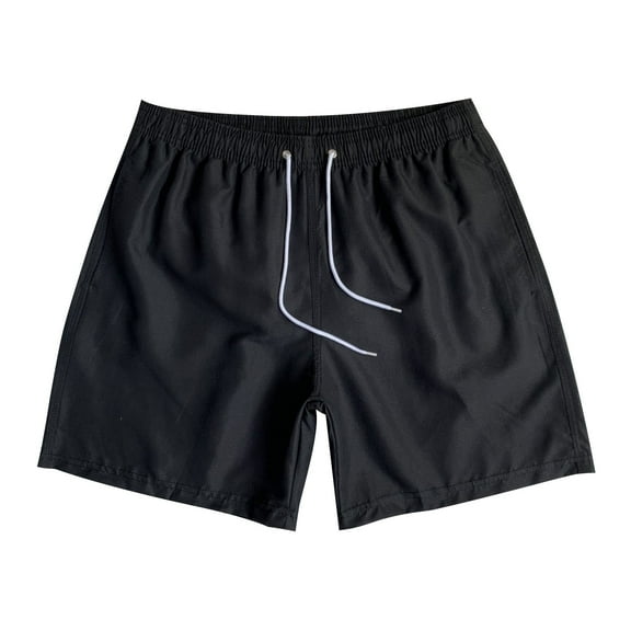 Chiccall Mens Mesh Shorts Casual Lightweight Stretch Swim Trunks with Pockets Summer Beach Elastic Waist Drawstring Shorts Black