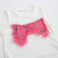 thumbnail image 4 of Girls 2 Piece Outfits Embroidered Crew Neck Cute Bowknot Top & Wide Leg Jean Pant Sets Spring Fall Clothes (3-4 Years, Hot Pink|Tank), 4 of 8