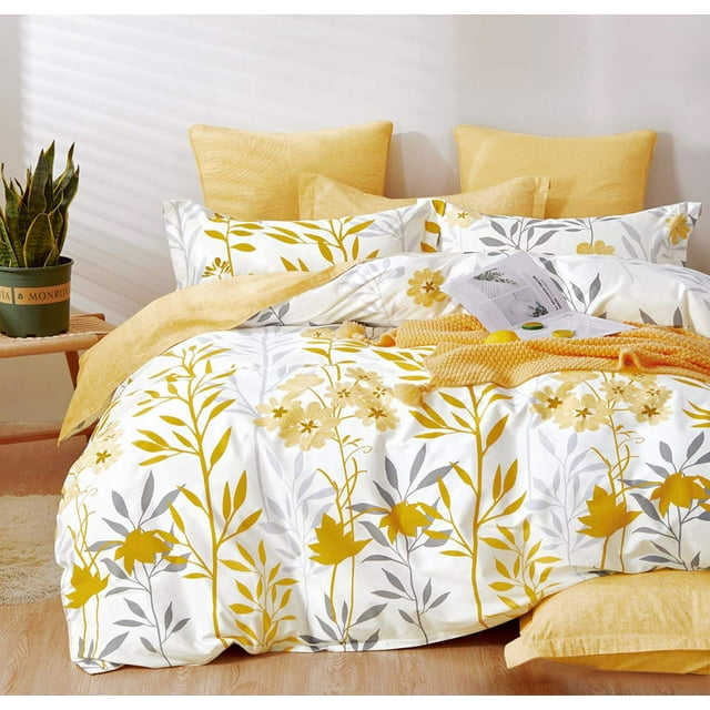 Funda nórdica SLEEPBELLA King Size 600 hilos de algodón gris/amarillo