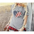 thumbnail image 3 of Fashion American Love Flag Print Tee Faith Family Freedom Short Sleeve Blouse T-Shirt Tops, 3 of 3