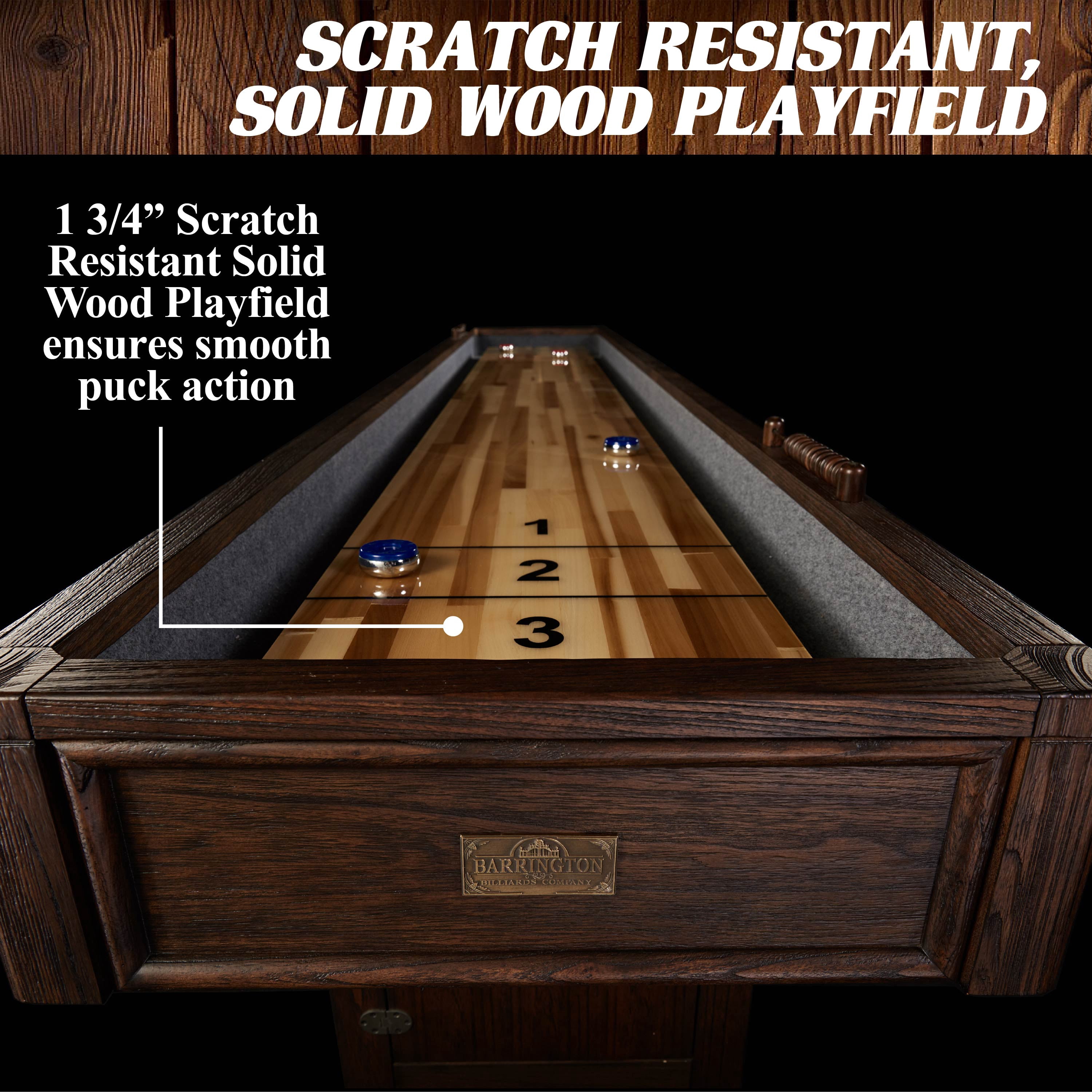 Barrington Webster Collection 12' Shuffleboard Table, Brown/Tan