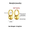 thumbnail image 6 of Bestyle Gold Plated Sport Ball Dangle Earrings for Women, 3D Baseball Drop Earrings Stainless Steel Hoop Earring for Men Trendy Jewelry Gift, 6 of 8