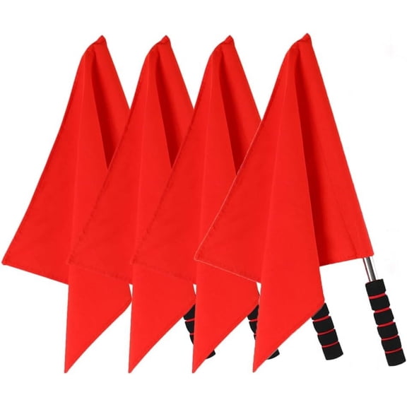ABCISI 4pcs Referee Flag Volleyball Line Judge Flags Stainless Steel Sponge Handle Track and Field Sports Training Flag for Volleyball Referee Equipment 45x36cm