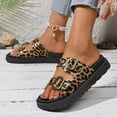 thumbnail image 4 of Women’s Platform Sandals Chunky Cork Sandals with Adjustable Straps Comfortable Platform Sandals for Women Retro Barefoot Slip on Shoes for Casual Vacation Outdoor Beach Wear (Leopard Print,40), 4 of 5
