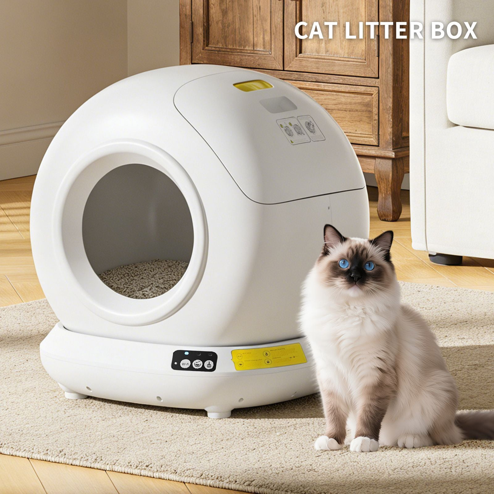 SelfCleaning Cat Litter Box Fully Enclosed Automatic Stainless Steel Extra Large Smart Pet Toilet
